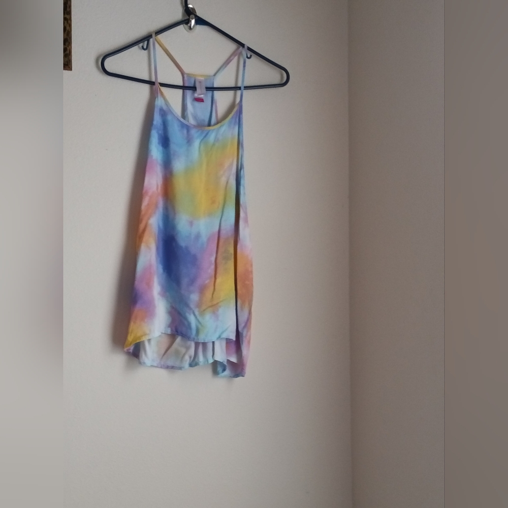 No Boundaries Tank Top 2XL Women Colorful Tie-Dye Casual Academia Hippie Workout